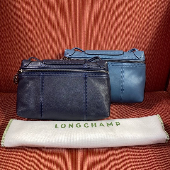Longchamp- LE PLIAGE CUIR - Crossbody bag - Navy Blue Leather - MODEL DEPOSÉ - Picture 5 of 10